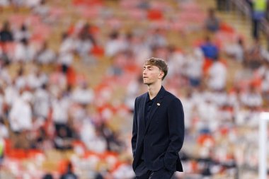 Dean Huijsen, FC Barcelona ve Real Madrid (Maciej Rogowski / Ball Raw Images) takımları arasında oynanan İspanya Süper Kupa Finali sırasında görüldü.)