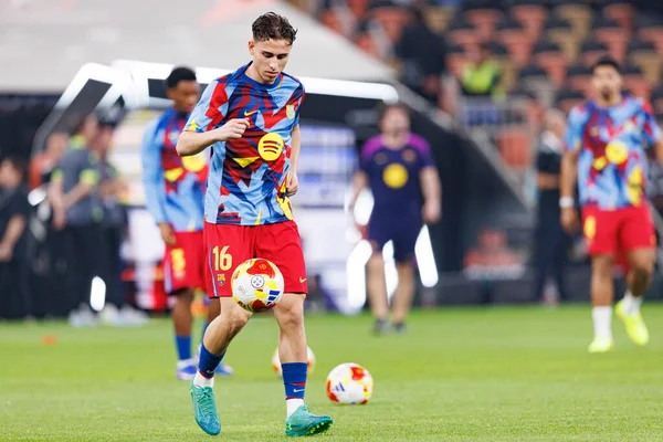 Fermin Lopez, FC Barcelona ve Real Madrid (Maciej Rogowski / Ball Raw Images) takımları arasında oynanan İspanya Süper Kupa Finali sırasında görüldü.)