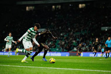 Alisson Santos ve Abdu Conte, Liga Portekiz maçı sırasında Estadio Jose Alvalade 'deki Casa Pia AC (Maciej Rogowski / Ball Raw Images) takımları arasında görüldü.)