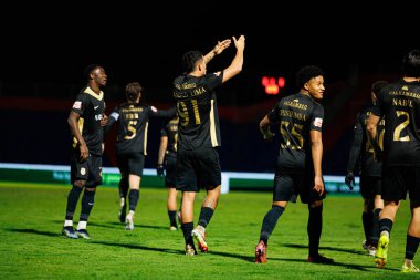 Sandro Lima, FC Alverca ve Moreirense FC (Maciej Rogowski / Ball Raw Images) takımları arasında oynanan Liga Portekiz maçında gol attıktan sonra kutlama yaparken görülüyor.)