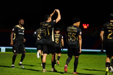 Sandro Lima, FC Alverca ve Moreirense FC (Maciej Rogowski / Ball Raw Images) takımları arasında oynanan Liga Portekiz maçında gol attıktan sonra kutlama yaparken görülüyor.)