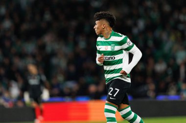 Alisson Santos, UEFA Şampiyonlar Ligi maçında Estadio Jose Alvalade 'de (Maciej Rogowski / Ball Raw Images) Sporting CP ve Paris Saint-Germain takımları arasında görüldü.)