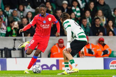 Ousmane Dembele, UEFA Şampiyonlar Ligi maçında Estadio Jose Alvalade 'de (Maciej Rogowski / Ball Raw Images) Sporting CP ve Paris Saint-Germain takımları arasında görüldü.)