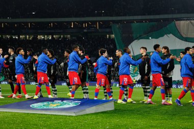 Estadio Jose Alvalade 'de (Maciej Rogowski / Ball Raw Images) Sporting CP ve Paris Saint-Germain takımları arasında oynanan UEFA Şampiyonlar Ligi maçında her iki takımın oyuncuları görülüyor.)