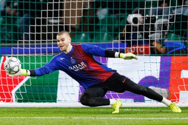Lucas Chevalier, UEFA Şampiyonlar Ligi maçında Estadio Jose Alvalade 'de (Maciej Rogowski / Ball Raw Images) Sporting CP ve Paris Saint-Germain takımları arasında görüldü.)