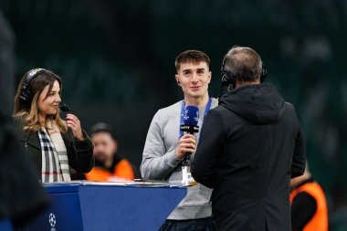 Ivan Fresneda UEFA Şampiyonlar Ligi maçında Estadio Jose Alvalade 'de (Maciej Rogowski / Ball Raw Images) Sporting CP ve Paris Saint-Germain takımları arasında görüldü.)