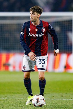 Juan Miranda, Bologna FC ve Celtic FC (Maciej Rogowski / Ball Raw Images) arasında oynanan UEFA Avrupa Ligi faz maçında görüldü.)