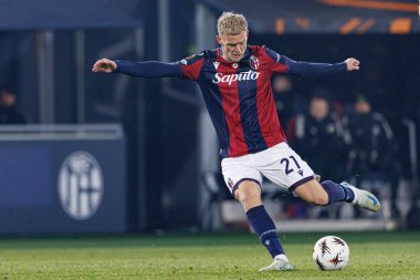 Jens Odgaard, Bologna FC ile Celtic FC (Maciej Rogowski / Ball Raw Images) arasında oynanan UEFA Avrupa Ligi faz maçında görüldü.)