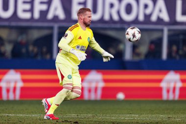 Kasper Schmeichel, Bologna FC ile Celtic FC (Maciej Rogowski / Ball Raw Images) arasındaki UEFA Avrupa Ligi faz maçında görüldü.)