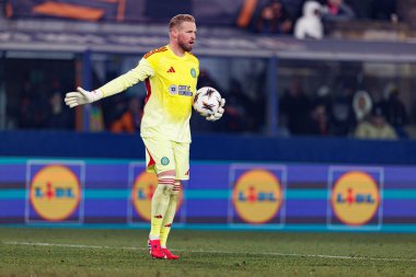Kasper Schmeichel, Bologna FC ile Celtic FC (Maciej Rogowski / Ball Raw Images) arasındaki UEFA Avrupa Ligi faz maçında görüldü.)