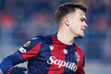 Thijs Dallinga, Bologna FC ile Celtic FC (Maciej Rogowski / Ball Raw Images) arasında oynanan UEFA Avrupa Ligi faz maçında görüldü.)