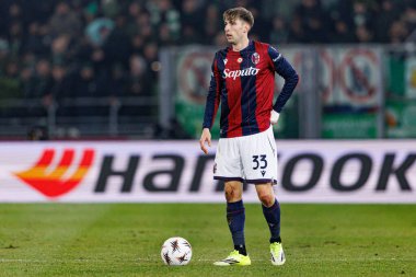 Juan Miranda, Bologna FC ve Celtic FC (Maciej Rogowski / Ball Raw Images) arasında oynanan UEFA Avrupa Ligi faz maçında görüldü.)