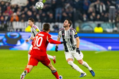 Manuel Locatelli, Juventus FC ve SL Benfica (Maciej Rogowski / Ball Raw Images) arasındaki Şampiyonlar Ligi faz maçında görüldü.)