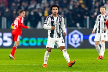 Weston McKennie, Juventus FC ve SL Benfica (Maciej Rogowski / Ball Raw Images) arasındaki Şampiyonlar Ligi faz maçında görüldü.)