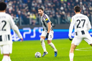 Manuel Locatelli, Juventus FC ve SL Benfica (Maciej Rogowski / Ball Raw Images) arasındaki Şampiyonlar Ligi faz maçında görüldü.)