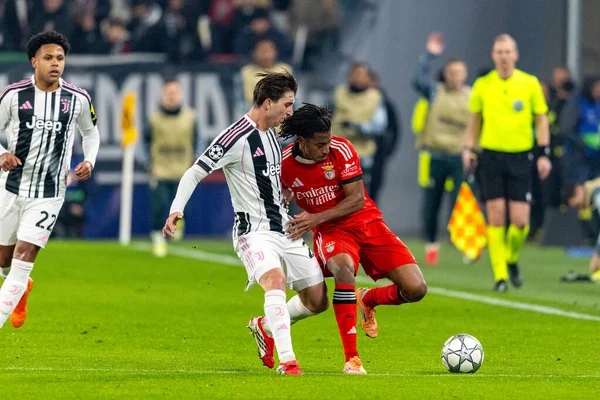 Leandro Barreiro, Juventus FC ve SL Benfica (Maciej Rogowski / Ball Raw Images) arasındaki Şampiyonlar Ligi faz maçında görüldü.)