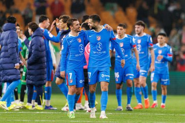 Antoine Griezmann ve David Hancko Copa Del Rey çeyrek final maçında Real Betis Balompie ve Atletico de Madrid (Maciej Rogowski / Ball Raw Images)