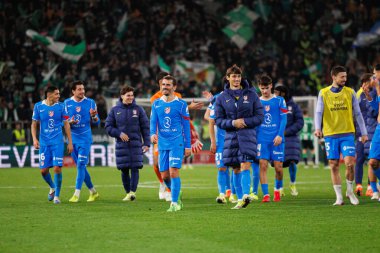 Real Betis Balompie ve Atletico de Madrid (Maciej Rogowski / Ball Raw Images) takımları arasında oynanan Copa Del Rey çeyrek final maçında Atletico Madrid oyuncuları görülüyor.)