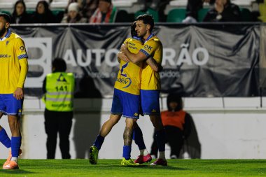 Ricard Sanchez ve Alejandro Marques, Liga Portekiz maçında Estrela Amadora ve GD Estoril praia takımları arasında Estadio Jose Gomes (Maciej Rogowski / Ball Raw Images)