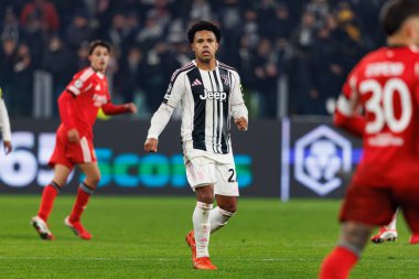 Weston McKennie, Juventus FC ve SL Benfica (Maciej Rogowski / Ball Raw Images) arasındaki Şampiyonlar Ligi faz maçında görüldü.)