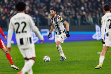 Manuel Locatelli, Juventus FC ve SL Benfica (Maciej Rogowski / Ball Raw Images) arasındaki Şampiyonlar Ligi faz maçında görüldü.)