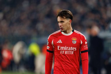 Amar Dediç, Juventus FC ile SL Benfica (Maciej Rogowski / Ball Raw Images) arasındaki Şampiyonlar Ligi faz maçında görüldü.)