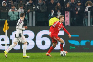 Andreas Schjelderup, Juventus FC ve SL Benfica (Maciej Rogowski / Ball Raw Images) arasındaki Şampiyonlar Ligi faz maçında görüldü.)