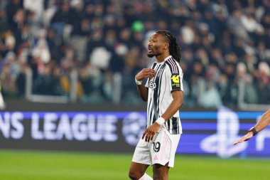 Juventus FC ile SL Benfica (Maciej Rogowski / Ball Raw Images) arasındaki Şampiyonlar Ligi faz maçında Khephren Thuram görüldü.)