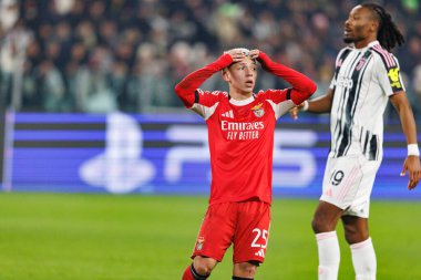 Gianluca Prestianni, Juventus FC ve SL Benfica (Maciej Rogowski / Ball Raw Images) arasındaki Şampiyonlar Ligi faz maçında görüldü.)