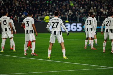 Juventus 'un oyuncuları Juventus FC ve SL Benfica (Maciej Rogowski / Ball Raw Images) arasındaki Şampiyonlar Ligi faz maçında görüldü.)