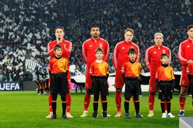 Amar Dediç, Vangelis Pavlidis, Andreas Schjelderup ve Gianluca Prestianni, Juventus FC ile SL Benfica (Maciej Rogowski / Ball Raw Images)