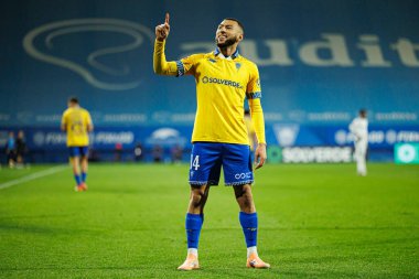 Yanis Begraoui, Liga Portekiz maçında GD Estoril Praia ve Vitoria SC takımları arasında Estadio Antonio Coimbra da Mota (Maciej Rogowski / Ball Raw Images)
