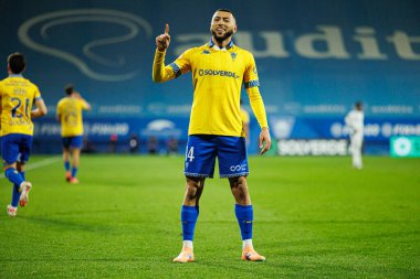 Yanis Begraoui, Liga Portekiz maçında GD Estoril Praia ve Vitoria SC takımları arasında Estadio Antonio Coimbra da Mota (Maciej Rogowski / Ball Raw Images)
