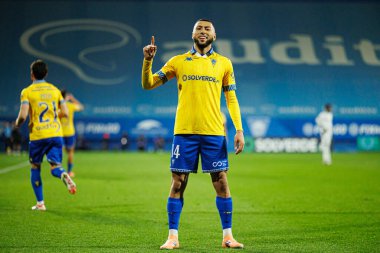 Yanis Begraoui, Liga Portekiz maçında GD Estoril Praia ve Vitoria SC takımları arasında Estadio Antonio Coimbra da Mota (Maciej Rogowski / Ball Raw Images)