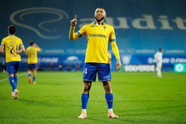 Yanis Begraoui, Liga Portekiz maçında GD Estoril Praia ve Vitoria SC takımları arasında Estadio Antonio Coimbra da Mota (Maciej Rogowski / Ball Raw Images)