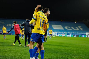 Yanis Begraoui, Liga Portekiz maçında GD Estoril Praia ve Vitoria SC takımları arasında Estadio Antonio Coimbra da Mota (Maciej Rogowski / Ball Raw Images)