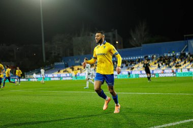 Yanis Begraoui, Liga Portekiz maçında GD Estoril Praia ve Vitoria SC takımları arasında Estadio Antonio Coimbra da Mota (Maciej Rogowski / Ball Raw Images)