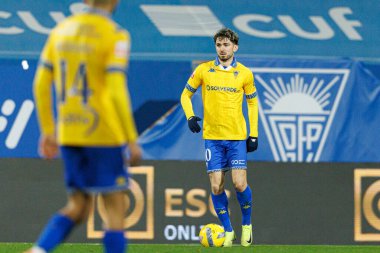 Jordan Holsgrove, Liga Portekiz maçı sırasında Estoril Praia ve Vitoria SC takımları arasında Estadio Antonio Coimbra da Mota (Maciej Rogowski / Ball Raw Images)