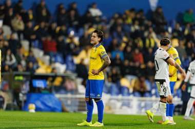 Ricard Sanchez Liga Portekiz maçı sırasında Estoril Praia ve Vitoria SC takımları arasında Estadio Antonio Coimbra da Mota 'da görüldü (Maciej Rogowski / Ball Raw Images)