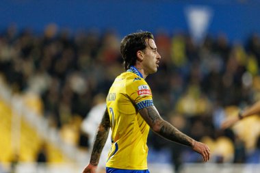 Ricard Sanchez Liga Portekiz maçı sırasında Estoril Praia ve Vitoria SC takımları arasında Estadio Antonio Coimbra da Mota 'da görüldü (Maciej Rogowski / Ball Raw Images)