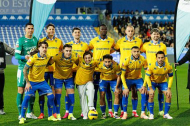 Estoril 'in takım fotoğrafı Liga Portekiz maçı sırasında Estoril Praia ve Vitoria SC takımları arasında Estadio Antonio Coimbra da Mota (Maciej Rogowski / Ball Raw Images)