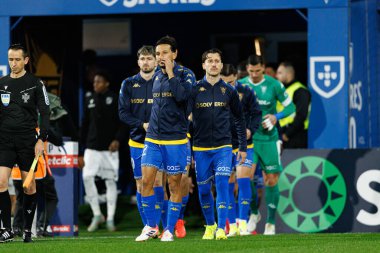 Joao Carvalho, Liga Portekiz maçı sırasında Estoril Praia ve Vitoria SC takımları arasında Estadio Antonio Coimbra da Mota (Maciej Rogowski / Ball Raw Images)