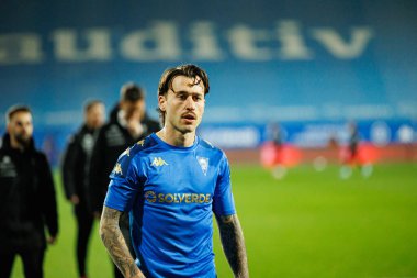 Ricard Sanchez Liga Portekiz maçı sırasında Estoril Praia ve Vitoria SC takımları arasında Estadio Antonio Coimbra da Mota 'da görüldü (Maciej Rogowski / Ball Raw Images)