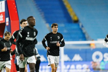 Miguel Nobrega, Liga Portekiz maçı sırasında Estoril Praia ve Vitoria SC takımları arasında Estadio Antonio Coimbra da Mota 'da görüldü (Maciej Rogowski / Ball Raw Images)
