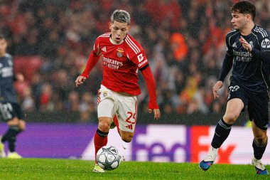 Gianluca Prestianni SL Benfica ve Real Madrid CF (Maciej Rogowski / Ball Raw Images) arasındaki Şampiyonlar Ligi faz maçında görüldü)