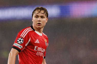 Andreas Schjelderup SL Benfica ve Real Madrid CF (Maciej Rogowski / Ball Raw Images) arasındaki Şampiyonlar Ligi faz maçında görüldü)
