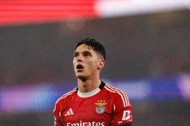 Georgiy Sudakov SL Benfica ve Real Madrid CF (Maciej Rogowski / Ball Raw Images) arasındaki Şampiyonlar Ligi faz maçında görüldü)