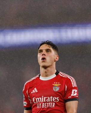 Georgiy Sudakov SL Benfica ve Real Madrid CF (Maciej Rogowski / Ball Raw Images) arasındaki Şampiyonlar Ligi faz maçında görüldü)