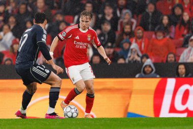 Andreas Schjelderup SL Benfica ve Real Madrid CF (Maciej Rogowski / Ball Raw Images) arasındaki Şampiyonlar Ligi faz maçında görüldü)