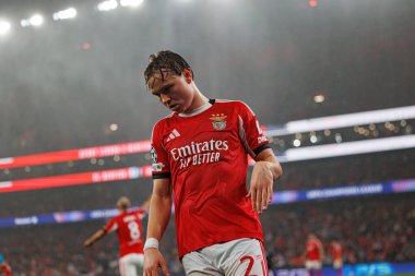 Andreas Schjelderup SL Benfica ve Real Madrid CF (Maciej Rogowski / Ball Raw Images) arasındaki Şampiyonlar Ligi faz maçında görüldü)